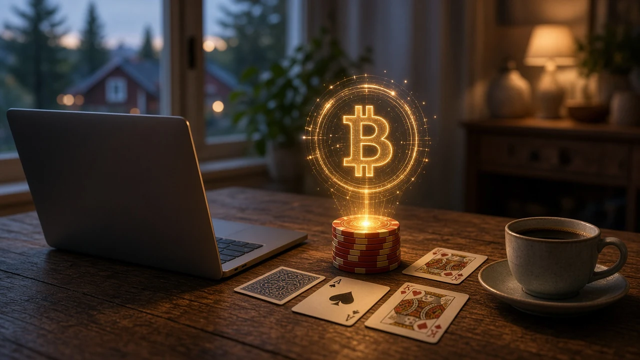 Kryptovaluta och casinospel på ett skandinaviskt bord